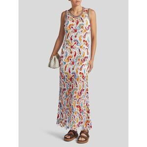 Etro Paisley Macrame Long Dress in Multi Color IT 44 US 8